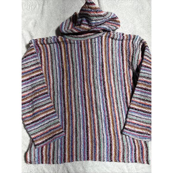 El Paso Saddleblanket Co. Eco Friendly Handmade Striped Baja Hoodie Pullover M - Picture 5 of 5